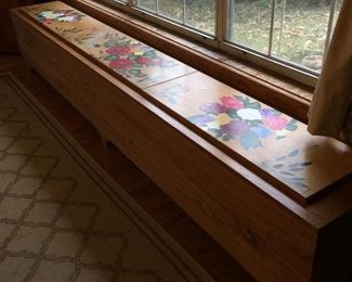 Long Handmade wood storage bench