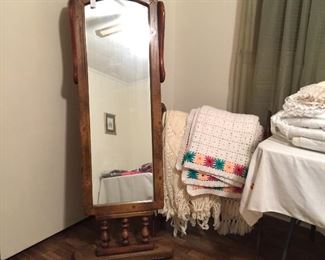 Standing wood framed mirror