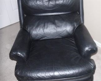 Black leather recliner 