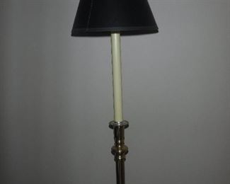 Pair of Candlestick Lamps with Black Shades