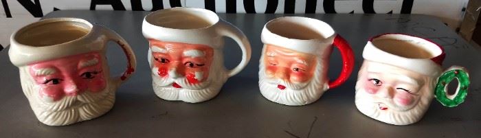 Vintage Christmas "Santa" Mugs