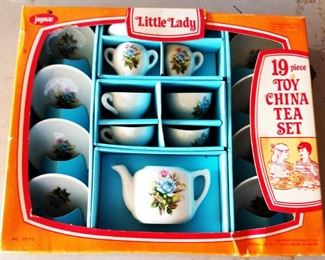 Vintage Jaymar Toy China Tea Set with Original Box