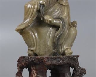 Chinese soapstone carving of an immortal, possibly 19th c.