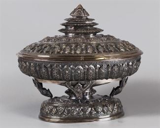 Asian silver soup tureen, possibly 19th c.