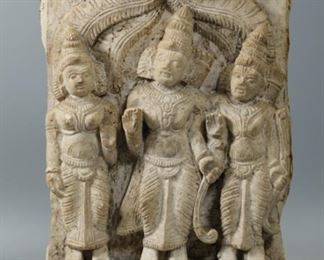 stone Buddhist stele, India, possibly 15th c.