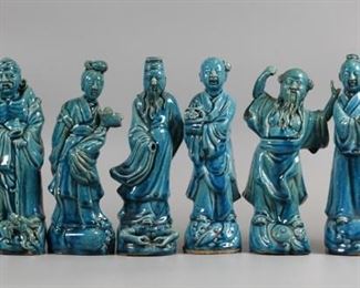set of 8 Chinese porcelain immortals, possibly 19th c.