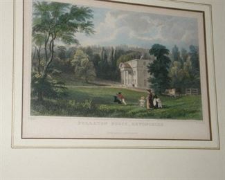 c.1808 English hand colored engraving collection, "Lifton Park" c,1808
