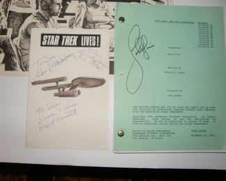 ST NYC #1 Autographed program book  ORIGINAL STTNG autographed Script "Tapestry" with JOHN DELANCIE, ST art work