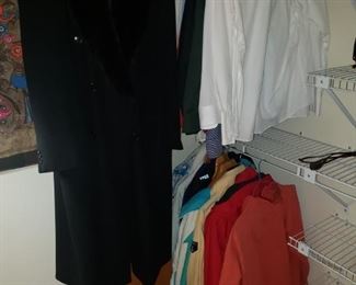 Men's clothing and coats...size L/XL. Woman's 100% cashmere coat.