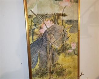 Framed floral print.