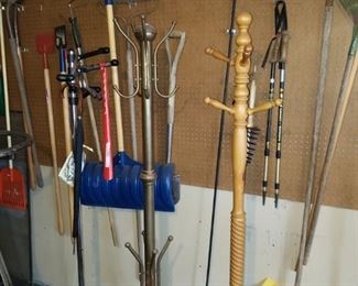 3 of 4 coat racks, more tools