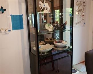 Curio cabinet (lighted and built in silverware drawer)