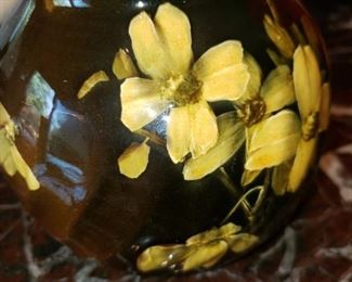 Hand painted floral pottery