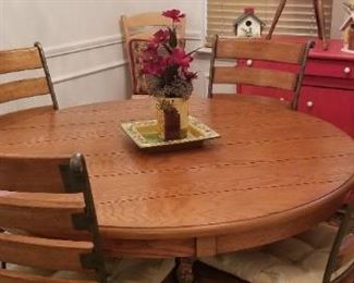 Great dining room set with table and four chairs