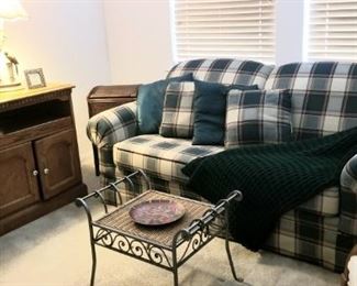 Plaid sofa sleeper for all your guests during the holidays