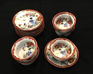 iron red Chinese berry bowls