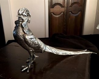Silver-plated bird (leg repaired)