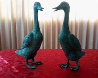 antique Asia-import bronze (or copper-coated brass) ducks $$