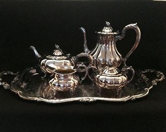 silver-plated tea set, circa 1940s