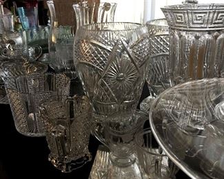 pressed and cut glass items