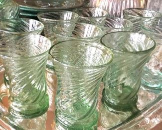 hand blown mid-century Mexican juice glasses