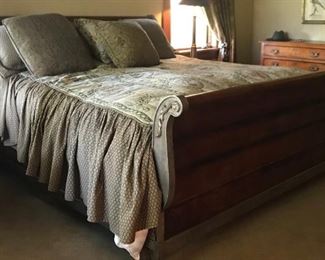 King size sleigh bed frame; no mattresses. 