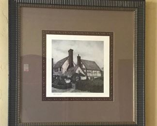 Signed framed house art by Caldwell. 
30” x 31”
