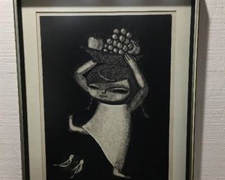 Woodblock by Asian artist