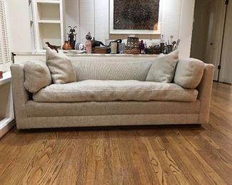 Down filled upholstered custom sofa