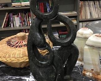 Verdite lovers statue carving