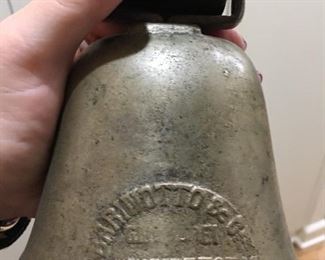 Brass vintage bell with leather strap