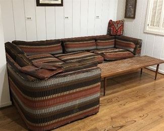 Vintage high end sectional sofa and slat table
