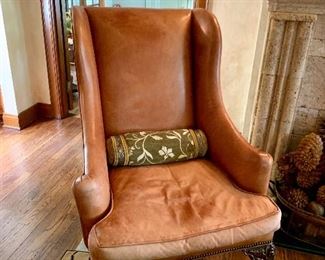 A fine Henredon Anniversary collection leather armchair.