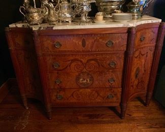 A fine vintage century marble top chest.