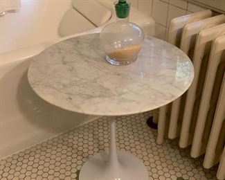 Modernist marble top side table.