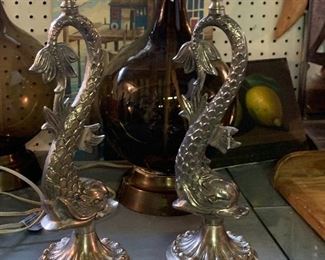 Fine figural silver plate candle sticks.
