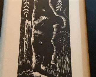 Charles Malcom Campbell " Grizzlies" Linoleum cut.