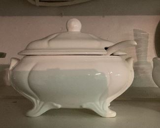 Pair of classic white tureens.