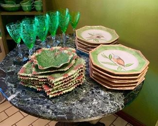 Lovely green Stems, and dishware perfect for the person who loves the color green.