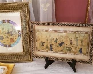 These Persian painting are very hard to find is such great condition .... the frames are incredible workmanship