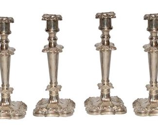 Antique Sheffield Silverplate Candle Sticks