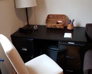 Desk, Chair, Lamp, Longaberger Desktop Basket, Desk Items, File Cabinets