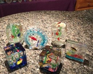 Art Glass Aquarium Cubes Paperweights