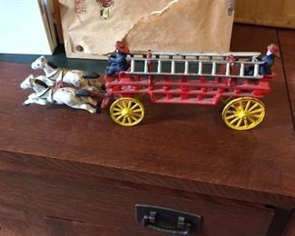 VINTAGE CAST IRON FIRE WAGON
