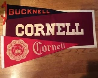 VINTAGE BUCKNELL AND CORNELL FELT PENNANTS