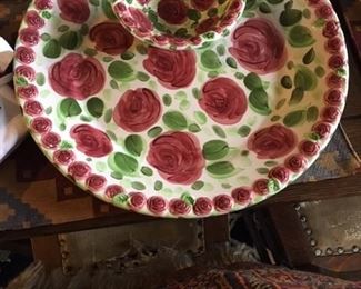 EMILY ROSE PATTERN PLATTER AND BOWL