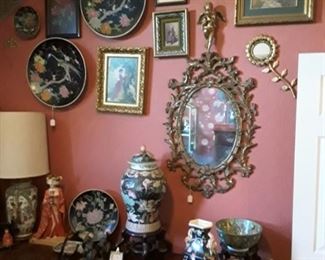 Bedroom dresser and Famile noire porcelains