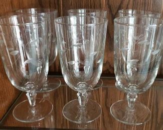 Princess House Heritage Floral Etched Stemware