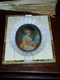 Miniature Painting with Ivory & Tortoise Shell Frame