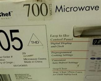 700 watt Magic Chef microwave and a second much larger one